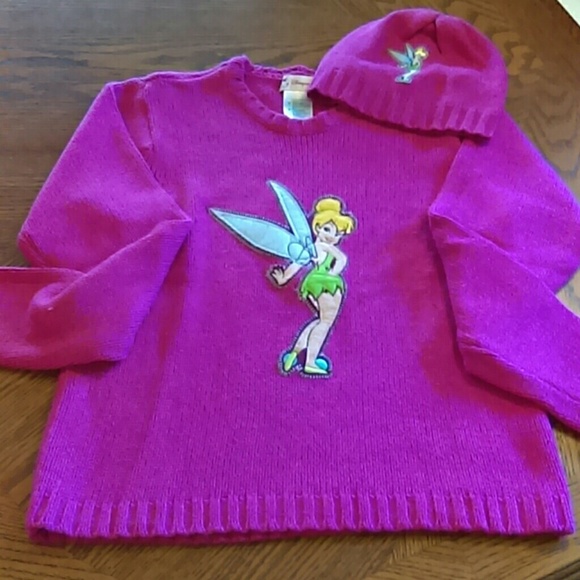 Disney Sweaters - Disney Store Tinkerbell sweater & hat